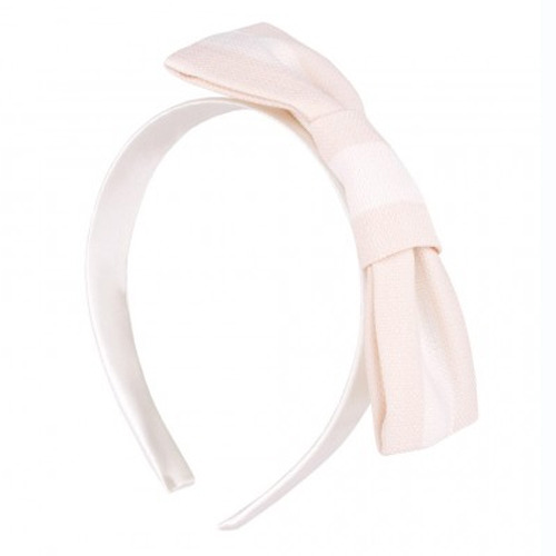 Giant Stripe Bow Hairband Pink 