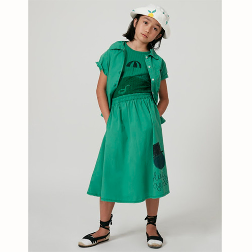 [Weekend House Kids]Gentleman Skirt-green(50%)