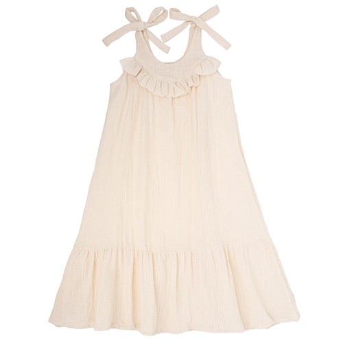 [Tocoto Vintage]kid long plain dress-off white(50%)