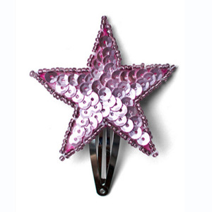Sequin Star Hair Clip-pink