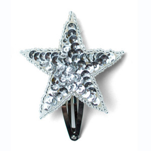 Sequin Star Hair Clip-silver