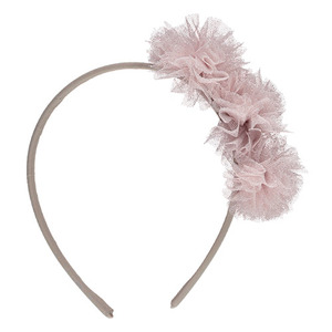 Pompom Tulle Headband-pink
