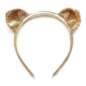 cat ears head band-gold sparkly
