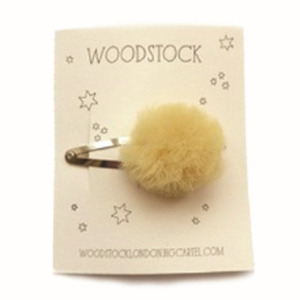 tulle pompom snap clip-yellow